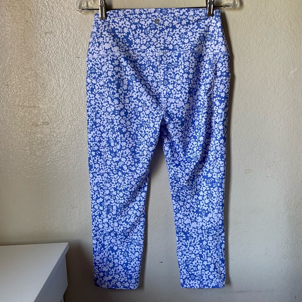 𝗿𝗯𝘅 blue floral cropped leggings - Picture 4 of 8